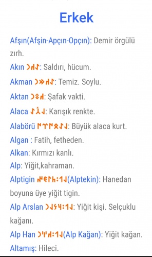 ÖZ TÜRKÇE ERKEK İSİMLERİ