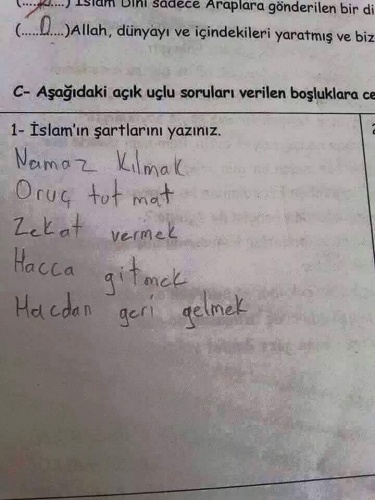 Öğrencilerin Yanlış Cevap Vermelerine Rağmen Öğretmenlerin Puan Vermek Zorunda Kaldığı Öğrenci Cevapları
