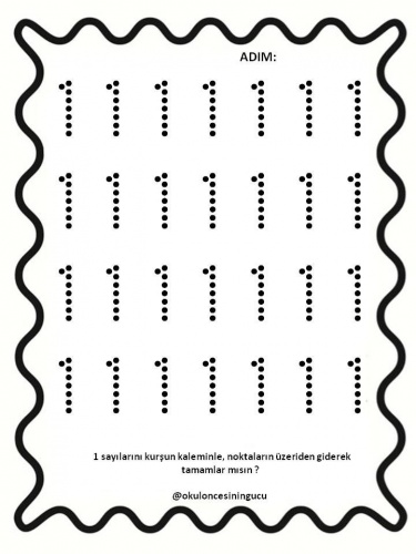 1. Sınıf Sayıları Öğreniyorum Çalışma Sayfaları