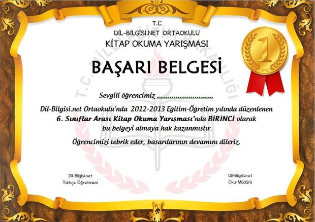 Öğrenciler İçin Çeşitli Başarı Belgeleri