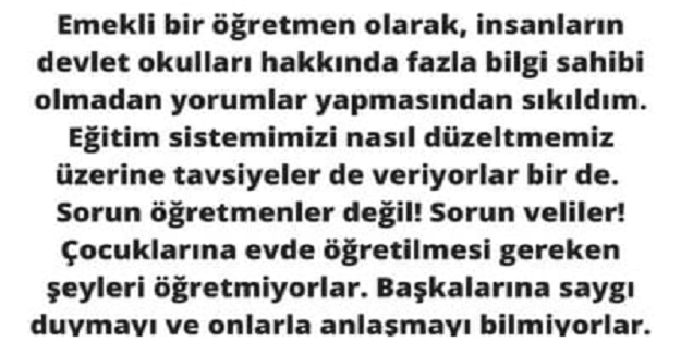 Emekli Öğretmenin Veliler İçin Yazdığı Açık Mektup Düşündürücü
