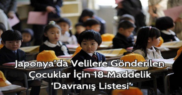Japonya’da Velilere Gönderilen Çocuklar İçin 18 Maddelik ‘Davranış Listesi’