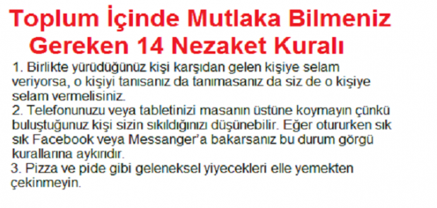 Toplum İçinde Mutlaka Bilmeniz Gereken 14 Nezaket Kuralı