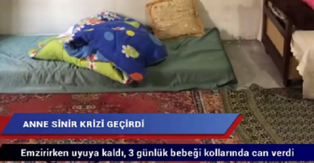 3 Günlük Bebeğini Emzirirken Uyuya Kalan Anne Bebeğini Boğdu