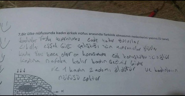 Bir öğretmen öğrencilerine bir ülkede ki kadın erkek nüfusu arasındaki fark nedir diye sordu: Öğrenciden müthiş cevap geldi