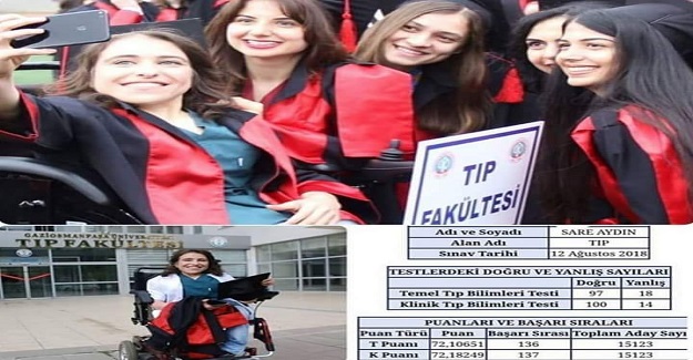 Çocukluk hayali olan doktorluk mesleğine büyük azim ve başarı örneği