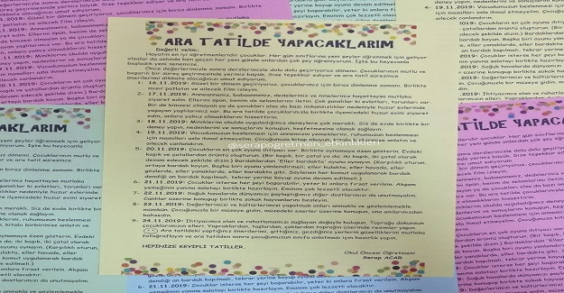 Bir Öğretmenden Ara Tatilde Öğrencilerin Yapacaklarının Listesi
