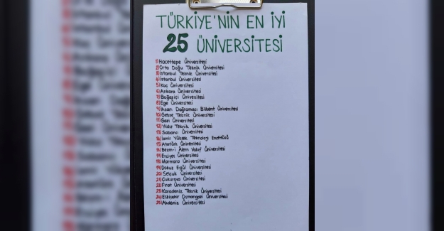 Türkiye'nin en iyi 25 üniversitesi !