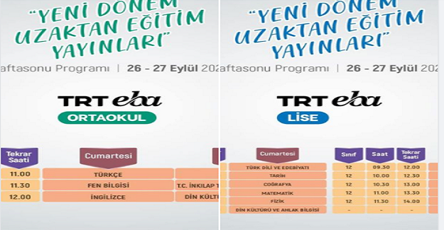 LGS ve YKS’ye Hazırlanan Gençler İçin Hafta sonu Özel Yayın