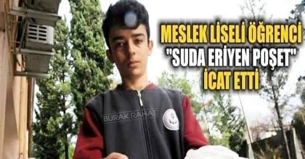 16 Yaşındaki Meslek Lisesi Öğrencisi Suda Eriyen Poşet İcat Etti