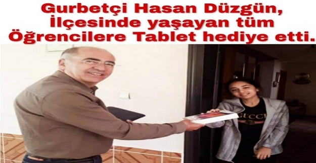 Gurbetçi Vatandaşımız, İhtiyaç Sahibi Öğrencilere Tablet Hediye Etti