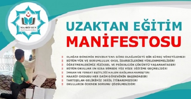 Maarif Sen'den Uzaktan Eğitim Manifestosu