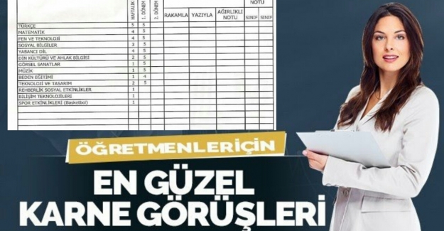 Çok Başarılı Öğrenciler İçin Karne Görüşleri 2023-2024 YENİ