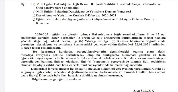 2021 Yılı Destekleme Ve Yetiştirme Kursları DYK'lar Ne Zaman Başlıyor?