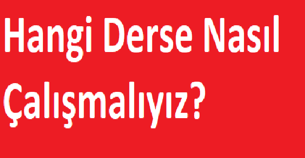 Hangi Derse Nasıl Çalışmalıyız?