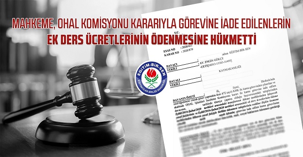 Mahkeme ek ders ücretlerinin ödenmesine hükmetti
