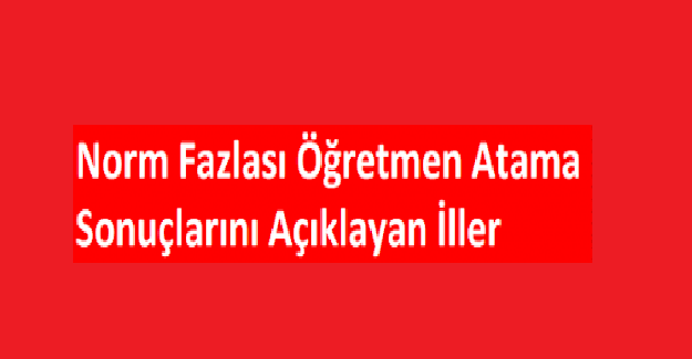 Norm Fazlası Öğretmen Atama Sonuçlarını Açıklayan İllerin Sıralaması