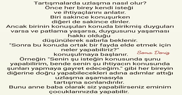 Tartışma ve uzlaşma dersleri.