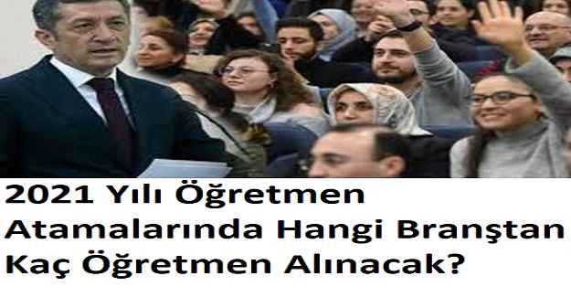 2021 Yılı Öğretmen Atamalarında Hangi Branştan Kaç Öğretmen Alınacak?