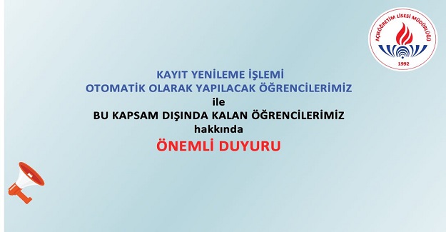 AÖL Öğrencilerinin Kayıt Yenilemeleri Otomatik Yapılacaktır