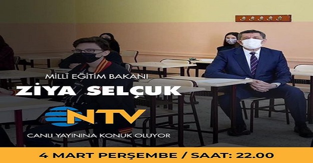 Bakan Ziya Selçuk Bu Akşam Saat 22:00'da Canlı Yayına Konuk Olacak