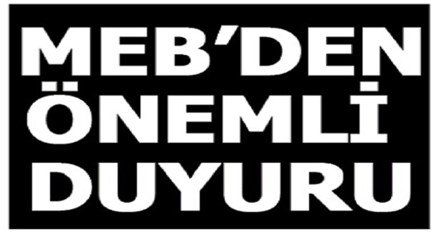 MEB'den Önemli Duyuru
