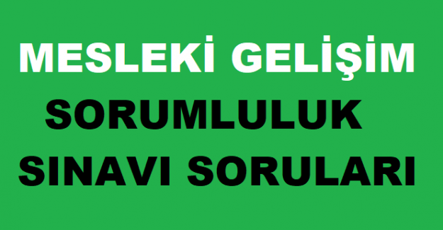 Mesleki Gelişim Dersi Sorumluluk Sınavı Soru ve Cevapları