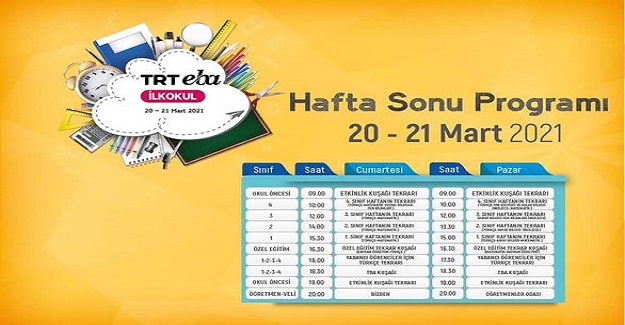 TRT EBA Kanallarında Hafta Sonu 