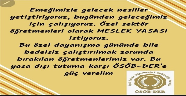 Özel Sektör Öğretmenleri "MESLEK YASASI" İstiyor