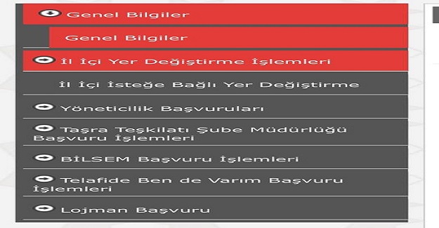 Öğretmenlerin İl İçi Atama MEBBİS Başvuru Ekranı Açıldı.