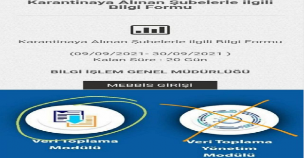 Karantinaya Alınan Okul Şubeleriyle İlgili Bilgi Formu