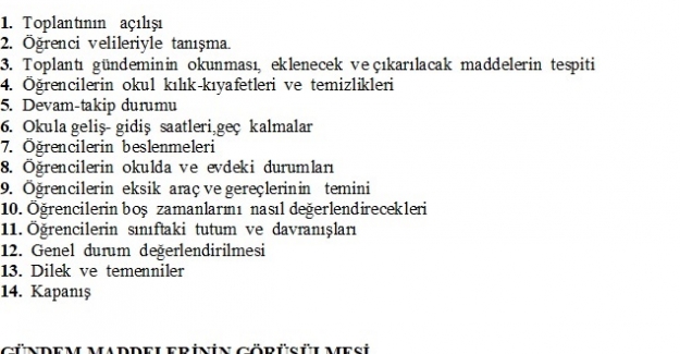 VELİ TOPLANTISI TUTANAĞI