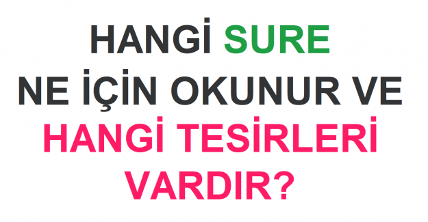 Hangi Sure Ne İçin Okunur ve Hangi Tesirleri Vardır?