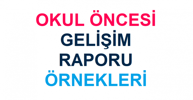 Okul Öncesi Karne Gelişim Alanı Örnekleri