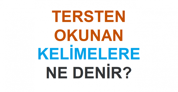 Tersten Okunan Kelimelere Ne Denir?