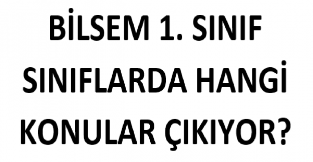 BİLSEM 1. Sınıflarda Hangi Konular Çıkıyor?