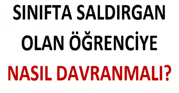 Sınıfta Saldırgan Olan Öğrenciye Nasıl Davranmalı?