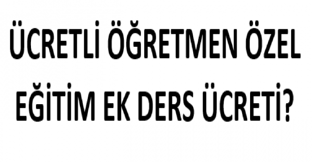 Ücretli Öğretmen Özel Eğitim Ek Ders Ücreti Ne Kadar?