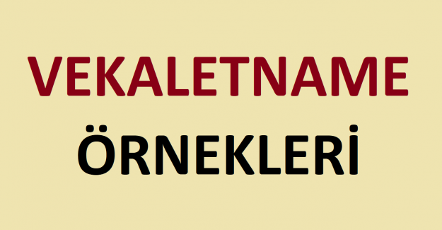 Vekaletname Örnekleri