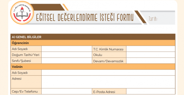 Eğitsel Değerlendirme İsteği Formu İndir