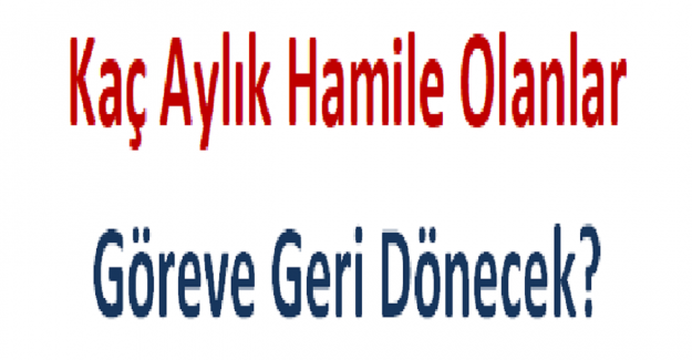 Kaç Aylık Hamile Olanlar Göreve Geri Dönecek?