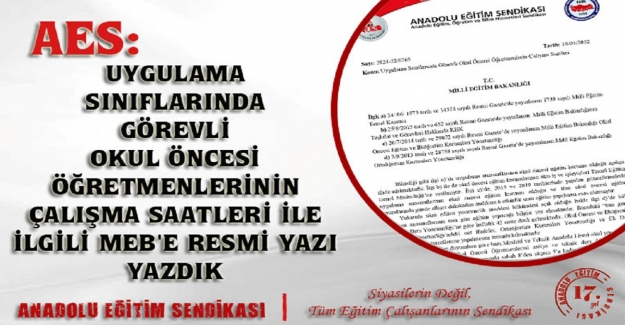 OKUL ÖNCESİ ÖĞRETMENLERİNİN ÇALIŞMA SAATLERİ