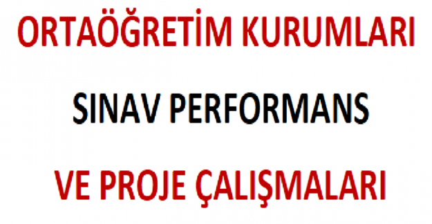 Ortaöğretim Kurumları Sınav Performans ve Proje Çalışmaları