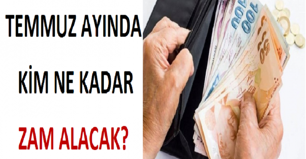 2022 Yılı Temmuz Ayında Kim Ne Kadar Zam Alacak?