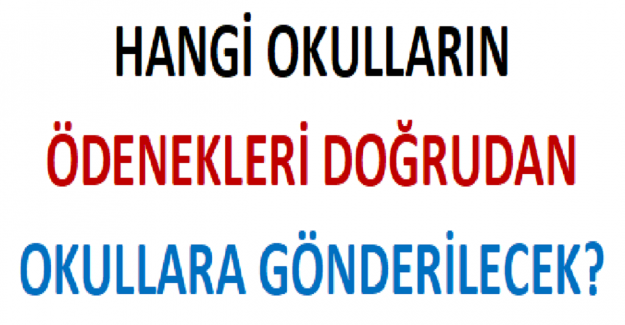 Hangi Okulların Ödenekleri Doğrudan Okullara Gönderilecek?
