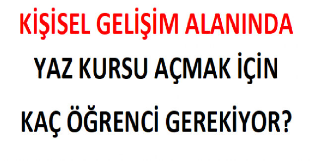 Kişisel Gelişim Alanında Yaz Kursu Açmak İçin Kaç Öğrenci Gerekiyor?