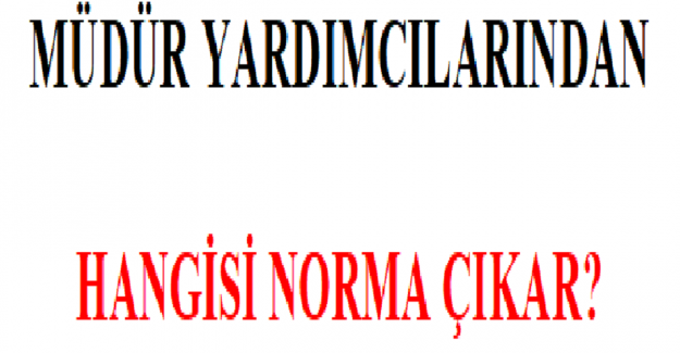 Müdür Yardımcılarından Hangisi Norma Çıkar?