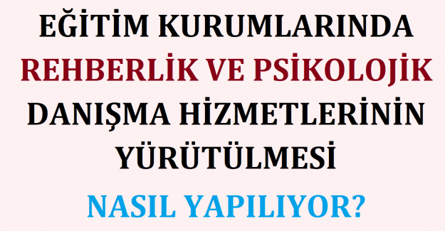 Eğitim Kurumlarında Rehberlik ve Psikolojik Danışma Hizmetlerinin Yürütülmesi Nasıl Yapılıyor?