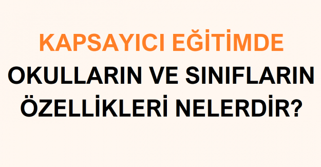 Kapsayıcı Eğitimde Okulların ve Sınıfların Özellikleri Nelerdir?