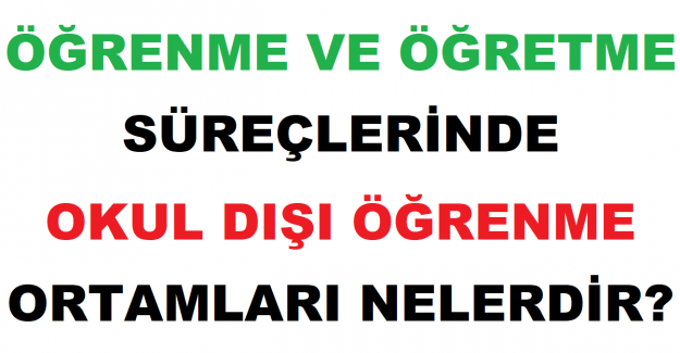 Öğrenme ve Öğretme Süreçlerinde Okul Dışı Öğrenme Ortamları Nelerdir?